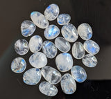7-10mm Rainbow Moonstone Plain Cabochons, Plain Free Form Shape Moonstone