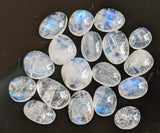 7-10mm Rainbow Moonstone Plain Cabochons, Plain Free Form Shape Moonstone