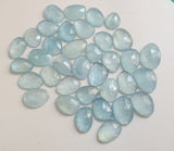 14-16mm Aquamarine Rose Cut Cabochons, Natural Faceted Free Form Shape