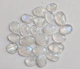 7-10mm Rainbow Moonstone Plain Cabochons, Plain Free Form Shape Moonstone