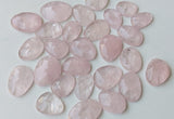 17-19mm Morganite Rose Cut Cabochons, 2 Pcs Loose Natural Faceted Morganite Gemstones Flat Back Cabochons - PNT55B