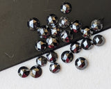 Rare Rose Cut Black Diamond Cabochons, 2.5mm Natural Round Flat Back Rose-Cut Diamonds for Ring, Jewelry Making (2Pcs To 5Pcs) - PDD930