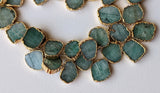 12-13mm Electroplated Light Natural Emerald Beads Slices For Necklace (5Pcs To 1OPcs) - PDG307