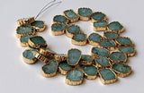 12-13mm Electroplated Light Natural Emerald Beads Slices For Necklace (5Pcs To 1OPcs) - PDG307
