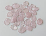 13-15mm Morganite Rose Cut Cabochons, 5 Pcs Loose Natural Faceted Morganite Gemstones Flat Back Cabochons - PNT55A