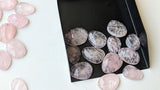 13-15mm Morganite Rose Cut Cabochons, 5 Pcs Loose Natural Faceted Morganite Gemstones Flat Back Cabochons - PNT55A