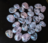 17-19mm Morganite Rose Cut Cabochons, 2 Pcs Loose Natural Faceted Morganite Gemstones Flat Back Cabochons - PNT55B