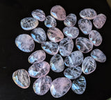13-15mm Morganite Rose Cut Cabochons, 5 Pcs Loose Natural Faceted Morganite Gemstones Flat Back Cabochons - PNT55A