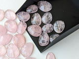 15-17mm Morganite Rose Cut Cabochons, 2 Pcs Natural Flat Back Cabochons Loose Faceted Morganite Gemstones - PNT55Z