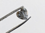 5.2mm Grey Rough Diamond Heart, Raw Flat Grey Heart Shape Diamond Cabochon