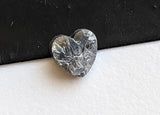 5.2mm Grey Rough Diamond Heart, Raw Flat Grey Heart Shape Diamond Cabochon