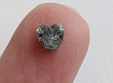 5.2mm Grey Rough Diamond Heart, Raw Flat Grey Heart Shape Diamond Cabochon