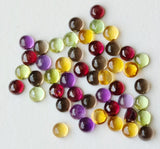 3mm Amethyst, Garnet, Peridot, Smoky Quartz, Citrine Cabochons Tiny Calibrated