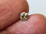 3mm Champagne Brown Round Faceted Champagne Solitaire Diamond For Ring-PDD852