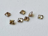 Melee Champagne Diamonds, 1.5mm Natural Square Princess Cut Faceted Brown Diamond For Jewelry (1Pc To 2Pc) - PPKJ216