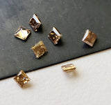 Melee Champagne Diamonds, 3mm Natural Square Princess Cut Faceted Brown Diamond For Jewelry (1Pc To 2Pc) - PPKJ217