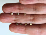 Melee Champagne Diamonds, 3mm Natural Square Princess Cut Faceted Brown Diamond For Jewelry (1Pc To 2Pc) - PPKJ217