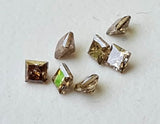 Melee Champagne Diamonds, 3mm Natural Square Princess Cut Faceted Brown Diamond For Jewelry (1Pc To 2Pc) - PPKJ217