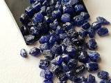 Blue Rough Un Drilled Glass Filled Raw Sapphire Natural Gem Stones, 5 Pieces Loose Raw Blue Sapphire For Jewelry - PDG338