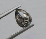 Salt And Pepper 3.9x3mm 0.16 Ct Pear Faceted Clear Black Diamond For Ring-PDD845