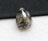 Salt And Pepper 3.9x3mm 0.16 Ct Pear Faceted Clear Black Diamond For Ring-PDD845