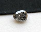 Salt And Pepper 3.9x3mm 0.16 Ct Pear Faceted Clear Black Diamond For Ring-PDD845