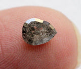 Salt And Pepper 3.9x3mm 0.16 Ct Pear Faceted Clear Black Diamond For Ring-PDD845