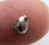 Salt And Pepper 3.9x3mm 0.16 Ct Pear Faceted Clear Black Diamond For Ring-PDD845