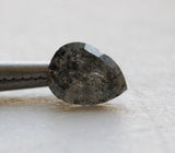 Salt And Pepper 3.9x3mm 0.16 Ct Pear Faceted Clear Black Diamond For Ring-PDD845