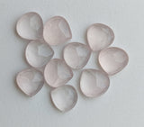 9.5-10mm Rose Quartz Cabochons, Natural Rose Quartz Faceted Heart Shaped