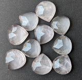 9.5-10mm Rose Quartz Cabochons, Natural Rose Quartz Faceted Heart Shaped