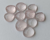 9.5-10mm Rose Quartz Cabochons, Natural Rose Quartz Faceted Heart Shaped