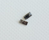 Salt And Pepper Diamond, 2x3.6 mm, 0.19 Ct Baguette Faceted Clear Black Diamond