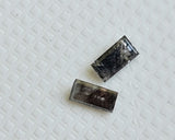 Salt And Pepper Diamond, 2x3.6 mm, 0.19 Ct Baguette Faceted Clear Black Diamond