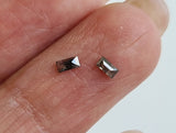 Salt And Pepper Diamond, 2x3.6 mm, 0.19 Ct Baguette Faceted Clear Black Diamond