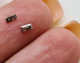 Salt And Pepper Diamond, 2x3.6 mm, 0.19 Ct Baguette Faceted Clear Black Diamond