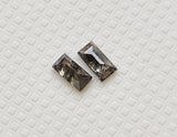 Salt And Pepper Diamond, 2x3.6 mm, 0.19 Ct Baguette Faceted Clear Black Diamond
