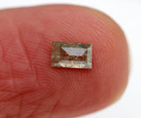 Natural Salt And Pepper Baguette Diamond, Rare 2.9x1.9mm Rectangular Faceted