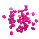 5x7mm Hot Pink Chalcedony Oval Plain Cabochons, Pink Chalcedony Flat Back