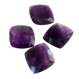 12mm Amethyst Stones, 1 Piece Loose Cushion Cut Square Faceted Pointed Back Amethyst Cabochons - KRIS1116Z
