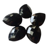 12.5x17.5mm Black Onyx Faceted Pear Gemstones, 5 Pieces Loose Black Onyx Double Side Cut Gems Pear Stones For Jewelry - GS3152Z