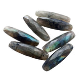 28mm Labradorite Both Side Faceted Stick Gemstones, Loose 1Pc Labradorite