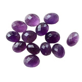 11x9mm -13x11mm Amethyst Oval Faceted Cabochon, Beautiful African Oval Rose Cut Amethyst For Jewelry (5 Pcs To 10 Pcs) - GODP230Z