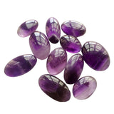25-34mm Amethyst Oval Plain Cabochons, Loose Rare Oval Plain Flat Back Amethyst Cabochons For Jewelry, 4 Pieces  - GODP727Z