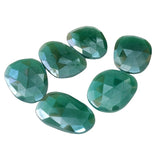 20-28mm Green Onyx Coated Rose Cut Cabochons, Loose Coated Green Onyx Flat Back Cabochons For Ring - KRS195Z