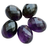 Amethyst Cabochon Lot, Loose Oval Checker Cut Amethyst Flat Back For Jewelry, 18-20mm Approx., 1 Piece - GODP557Z