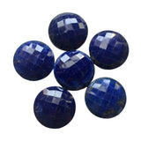 25mm Huge Lapis Lazuli Checker Cut Cabochons, 1 Pc Loose Lapis Lazuli Faceted Flat Back Cabochons For Jewelry - KRS266Z