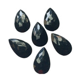 18x30mm Black Chalcedony Faceted Pear Cabochons, 3 Pcs Loose Flat Back Black Pear Gems Chalcedony Stones For Jewelry - GS3149Z