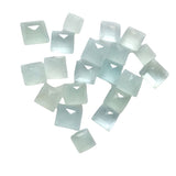 6-7mm Matched Pairs Aquamarine Cabochon, Loose Milky Aquamarine Faceted Princess Cut Stones (2 Pcs To 10 Pcs) - GODP891