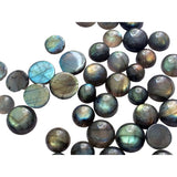 10-11mm Labradorite Plain Round Cabochons, 5 Pieces Flat Back Loose Labradorite Cabochons Blue Fire Stone For Jewelry - KRS193